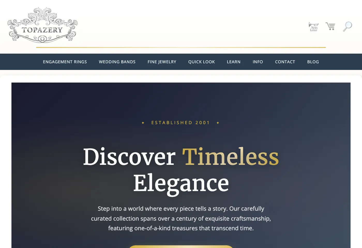Topazery website after the redesign