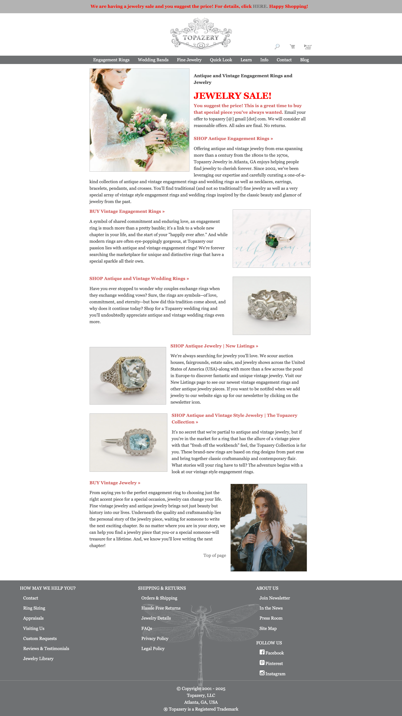 Original Topazery homepage