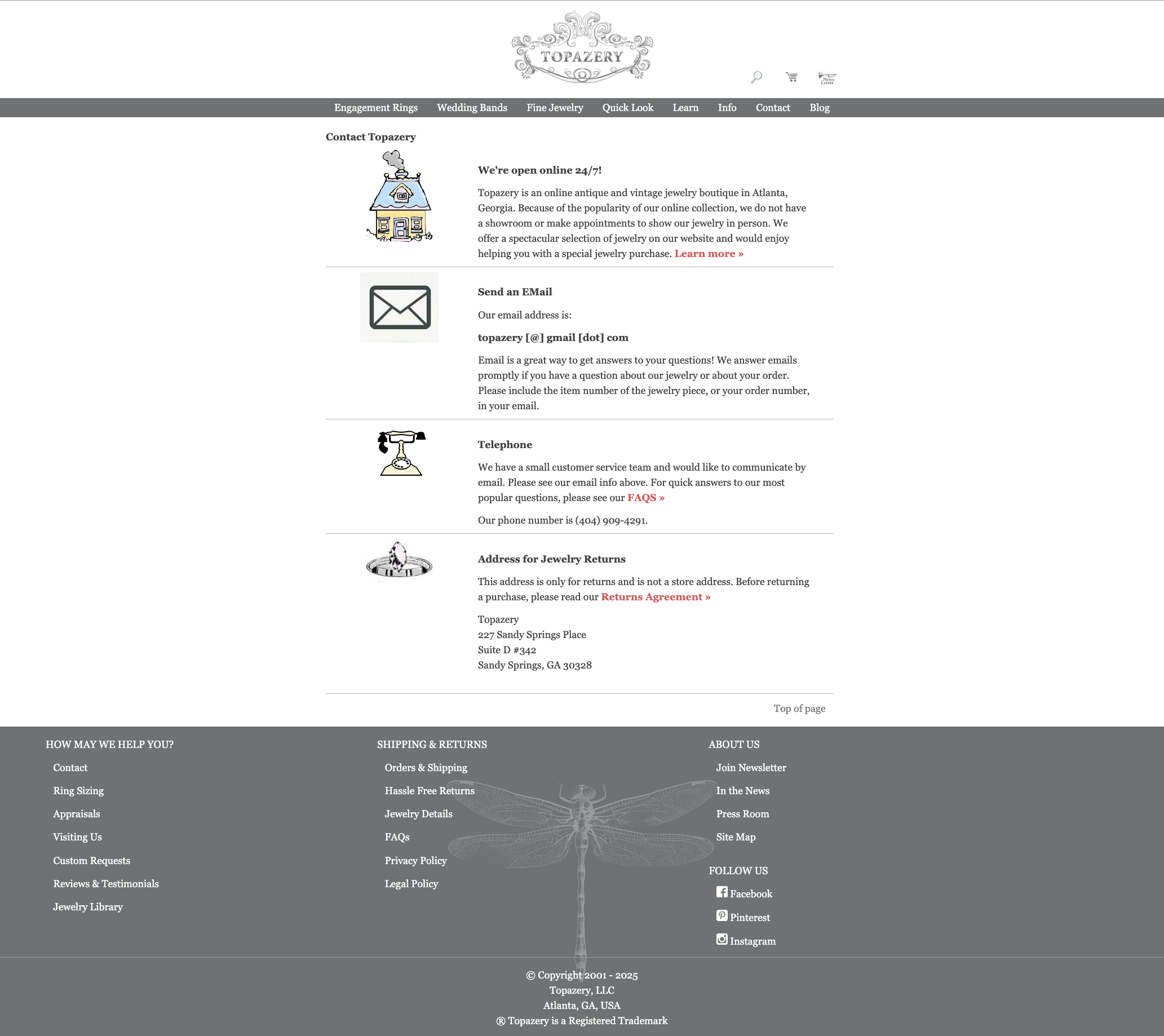 Legacy contact page