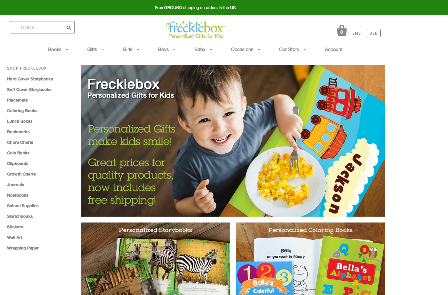Frecklebox Website Screenshot
